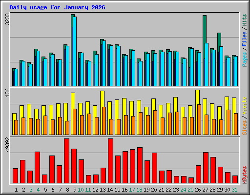 Daily usage for January 2026