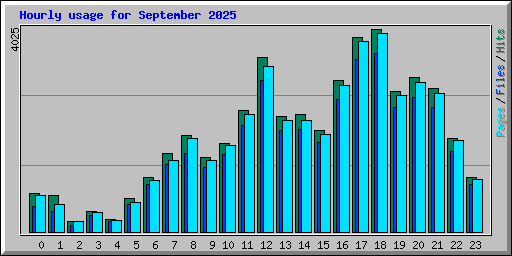 Hourly usage for September 2025