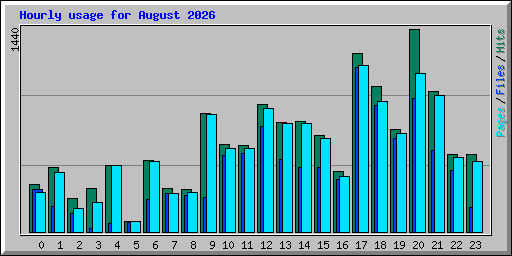 Hourly usage for August 2026